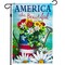 G128 - America the Beautiful USA Spring Flowers & Watering Can Patriotic Garden Flag | 12x18 Inch | Printed 150D Polyester - Rustic Holiday Seasonal Outdoor Flag